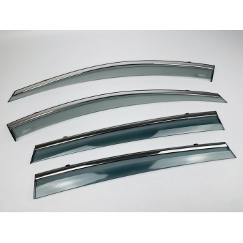 Дефлекторы окон Toyota Rav-4 2013-2019 с нерж. хром полоской-1